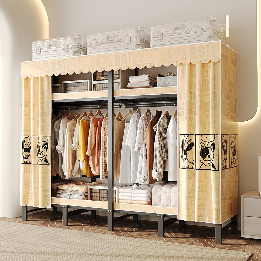 衣柜简易折叠卧室家用免安装收纳衣柜出租屋专用防尘拉链款布衣柜