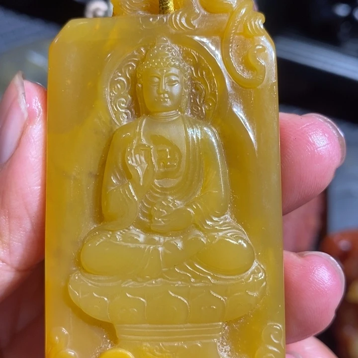 石英质玉（黄龙玉）未镶嵌挂件