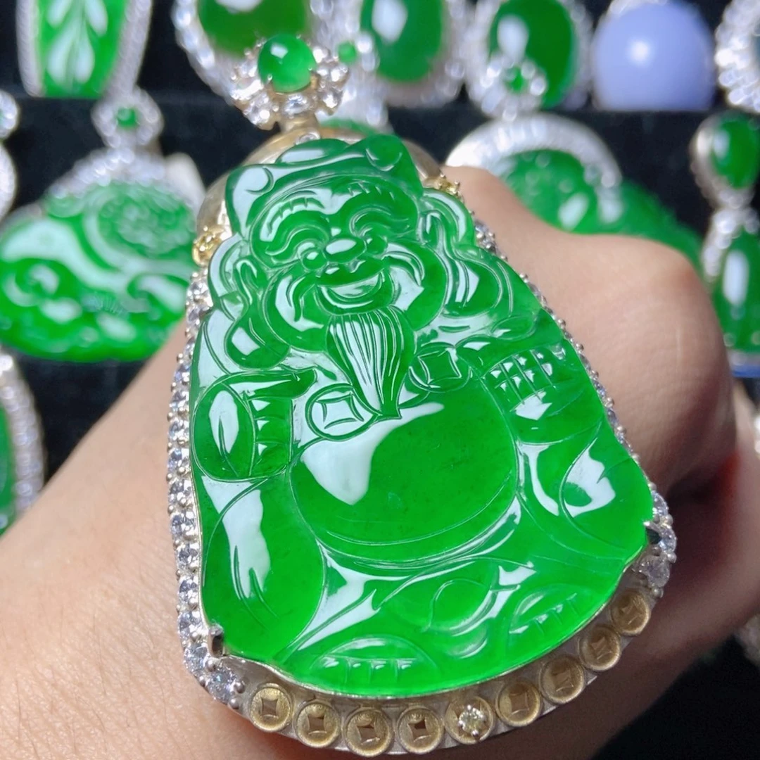 颈饰银S925镶嵌翡翠