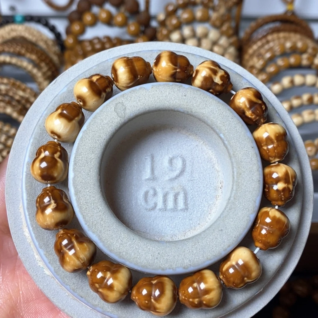 菩提手串/手链紫金鼠半实心花皮葫芦手持11.5