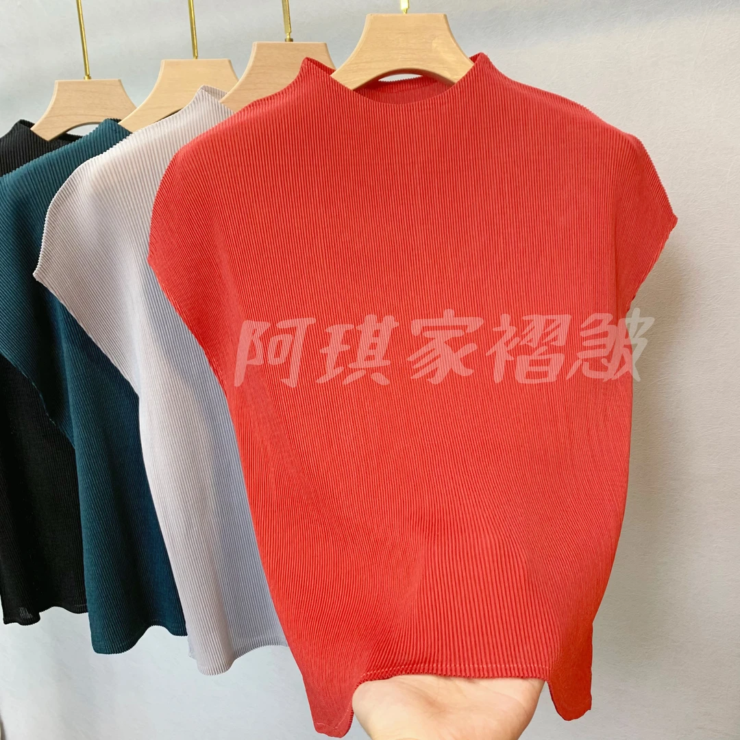 褶皱夏季新品纯色显瘦百搭套头基础款T恤夏季短袖