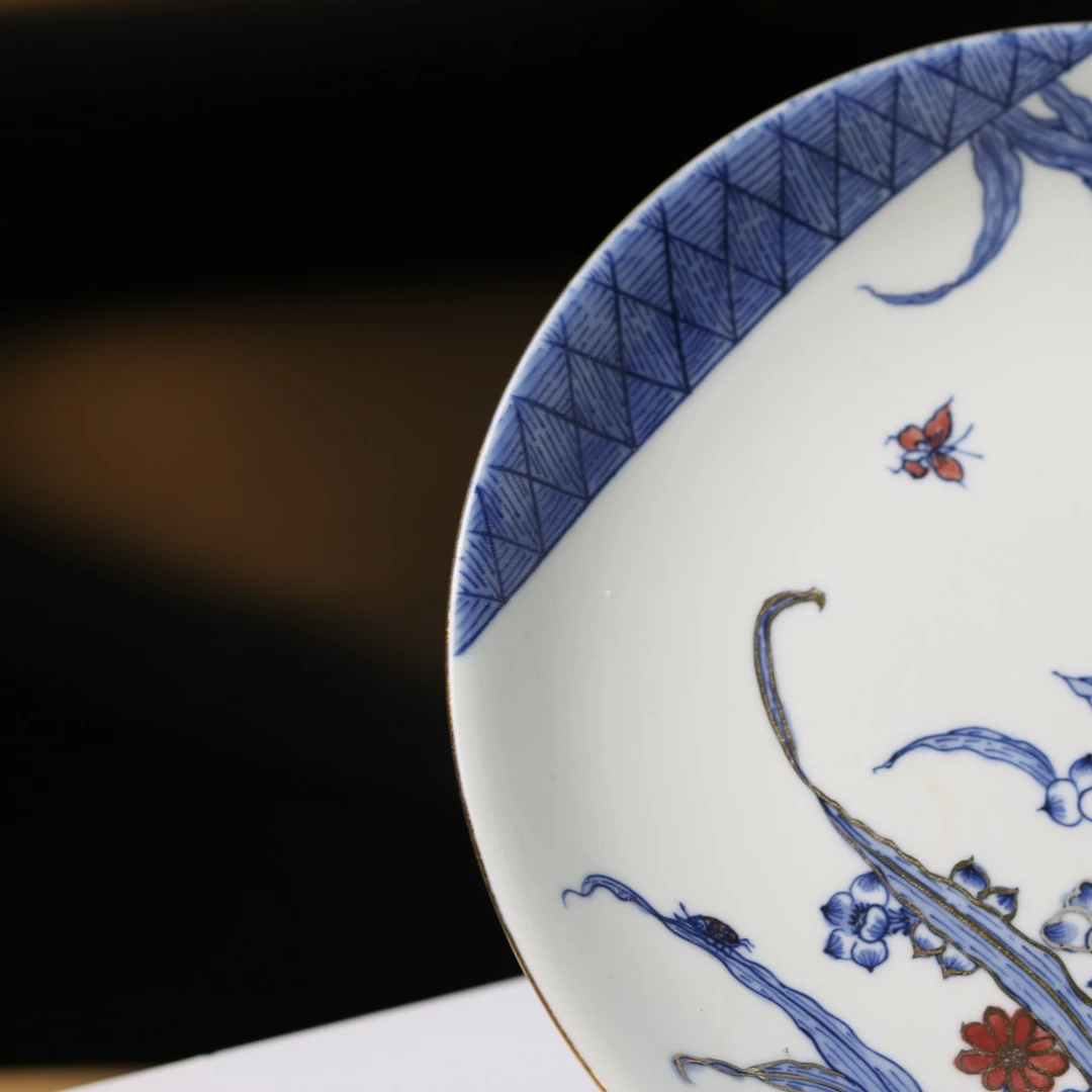 雨溪山房 景德镇手绘青红兰花草壶承