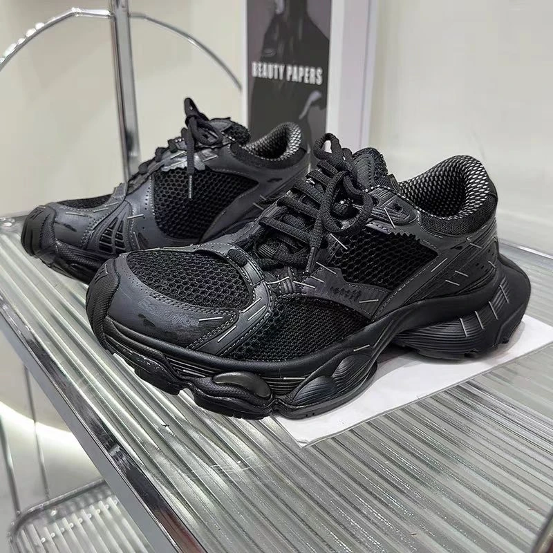 2025款巴黎订书机新款破洞做旧老爹鞋女ins潮休闲运动鞋5H8-318-1