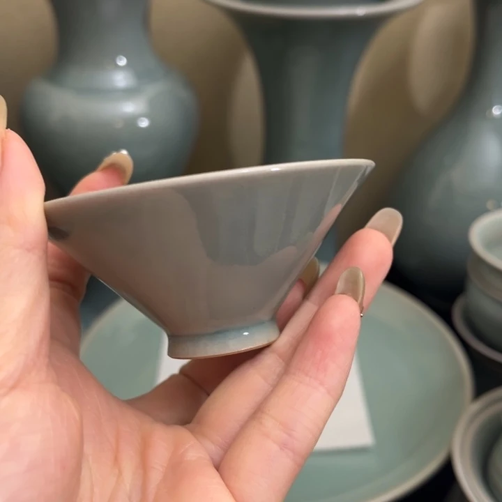 汝瓷纯手工拉坯斗笠