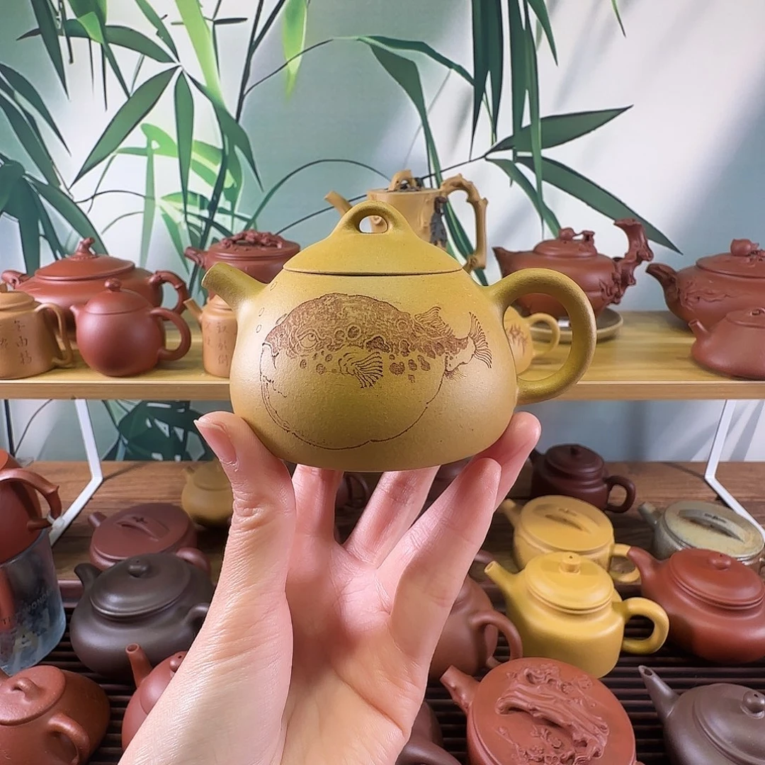 茶壶紫砂国工蒋洁全手工黄金段秦权110