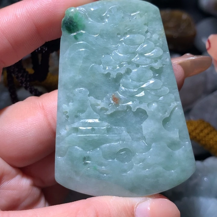 翡翠未镶嵌颈饰保真天然A货翡翠