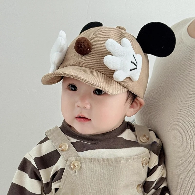 婴儿帽子春秋季卡通男宝宝软檐棒球帽男童防风韩版秋冬鸭舌帽女宝