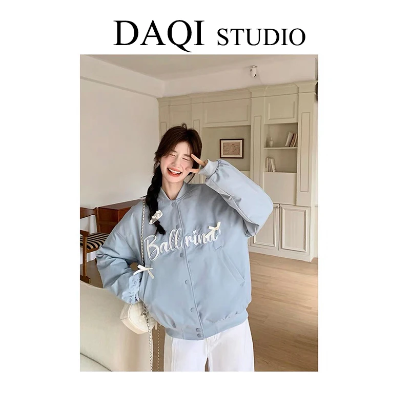 2【蝴蝶结字母】雅丹春季宽松休闲时尚棒球服外套G429-2571