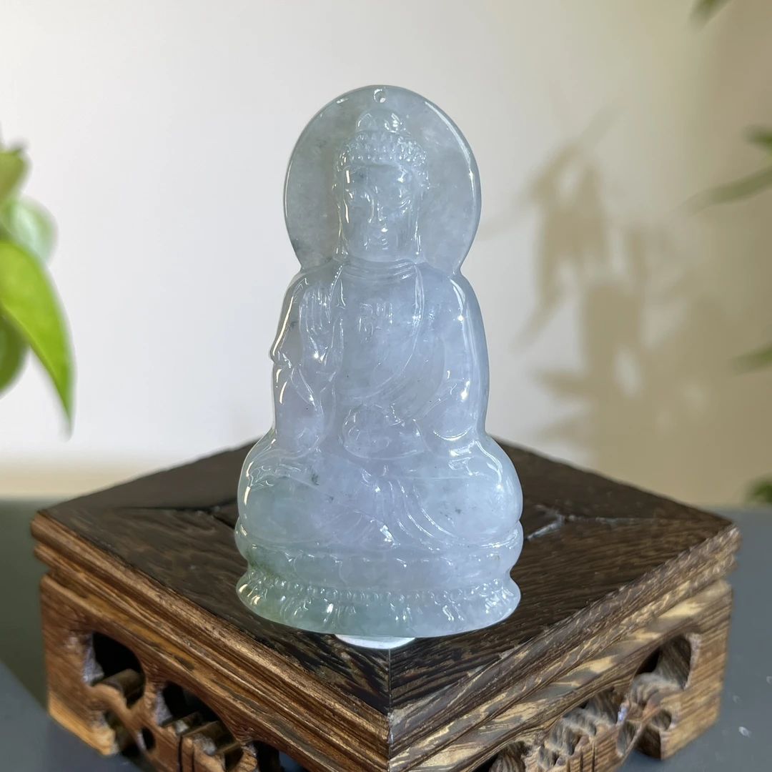 JCB10-61 天然缅甸翡翠A货 阿弥陀佛