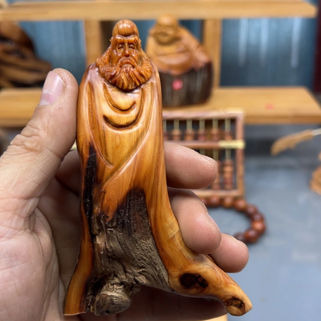 铁***碗木崖柏木摆件手把件