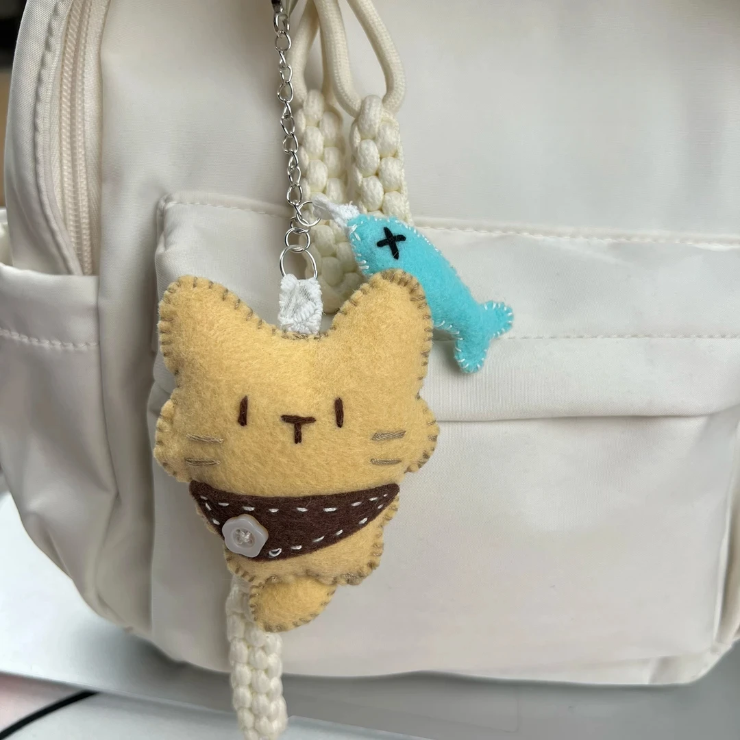 可爱的小猫小鱼香囊挂件手工DIY钥匙扣材料包送男生女生礼物L829