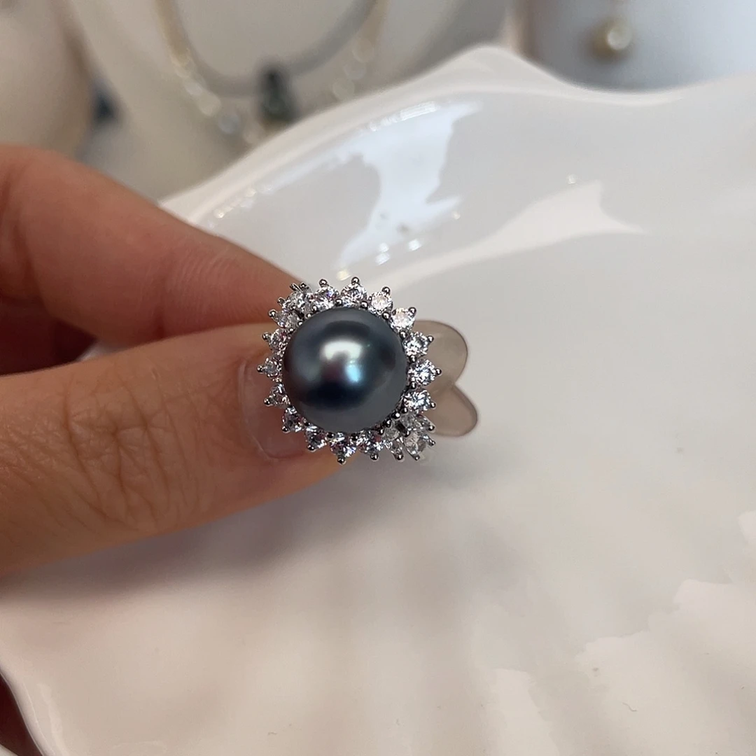海水珍珠银S925镶嵌戒指