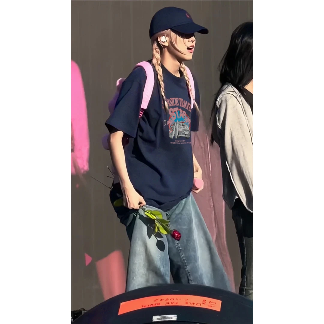 新款夏季新款高街潮牌短袖t恤女纯棉百搭宽松显瘦慵懒风上衣女