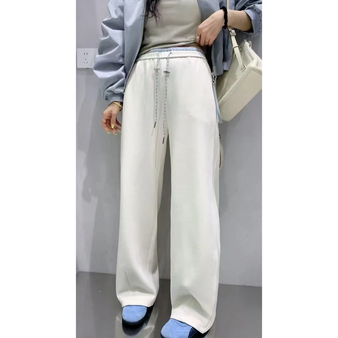 《林依上新》25110宽松百搭减龄针织棉直筒阔腿裤休闲裤