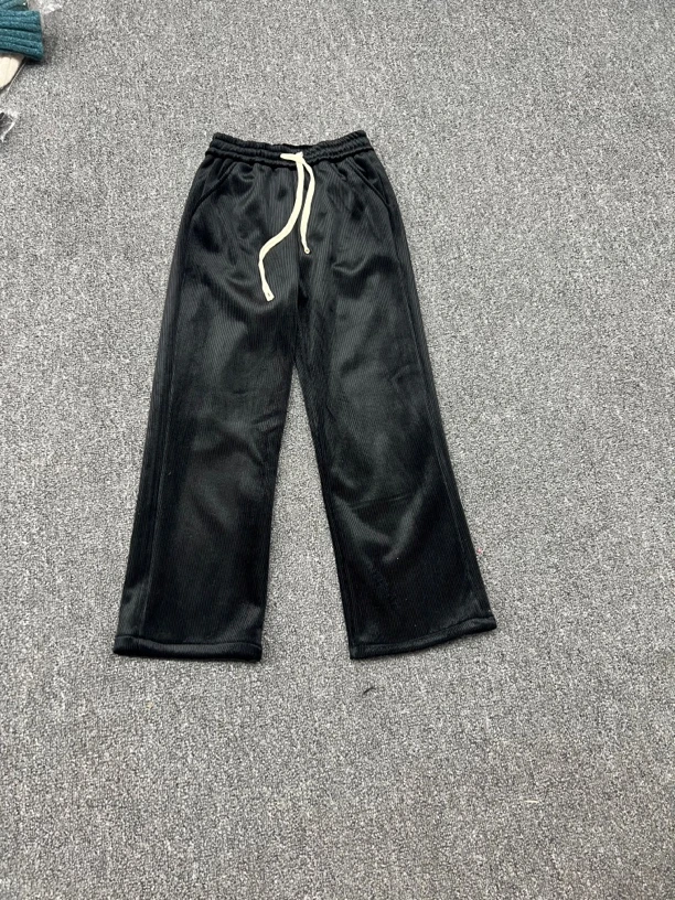 窄板高腰加绒加厚小众高货怀旧风大口袋灯芯绒长裤白色时尚休闲