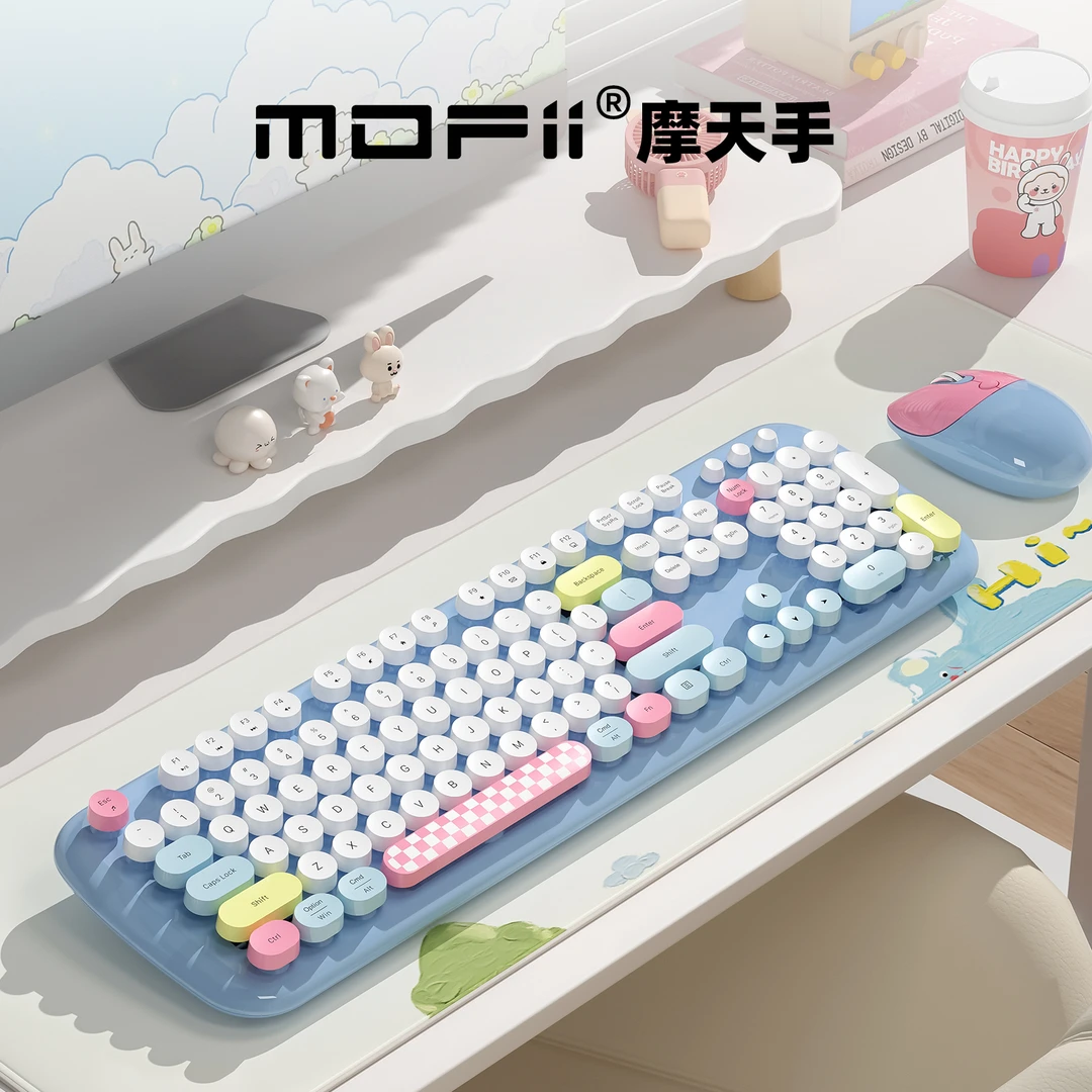 Zero 混彩高颜值无线键鼠套装女生办公桌推荐笔记本电脑通用