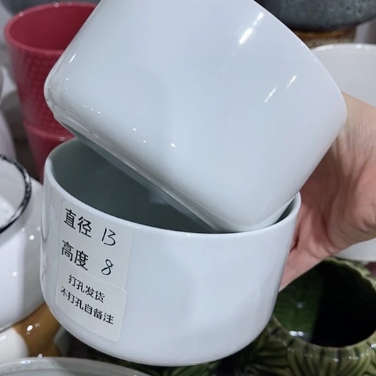 多肉绿植陶瓷花盆9.9包邮，有孔