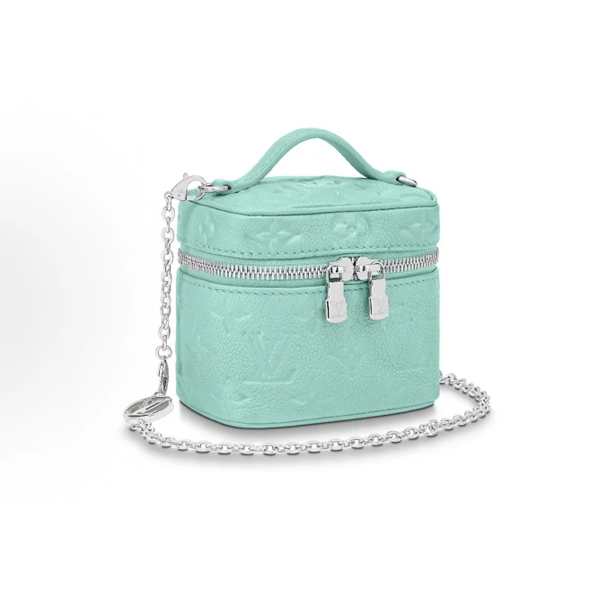 99新 LouisVuitton/路易威登 珠光蓝mini盒子包 芯