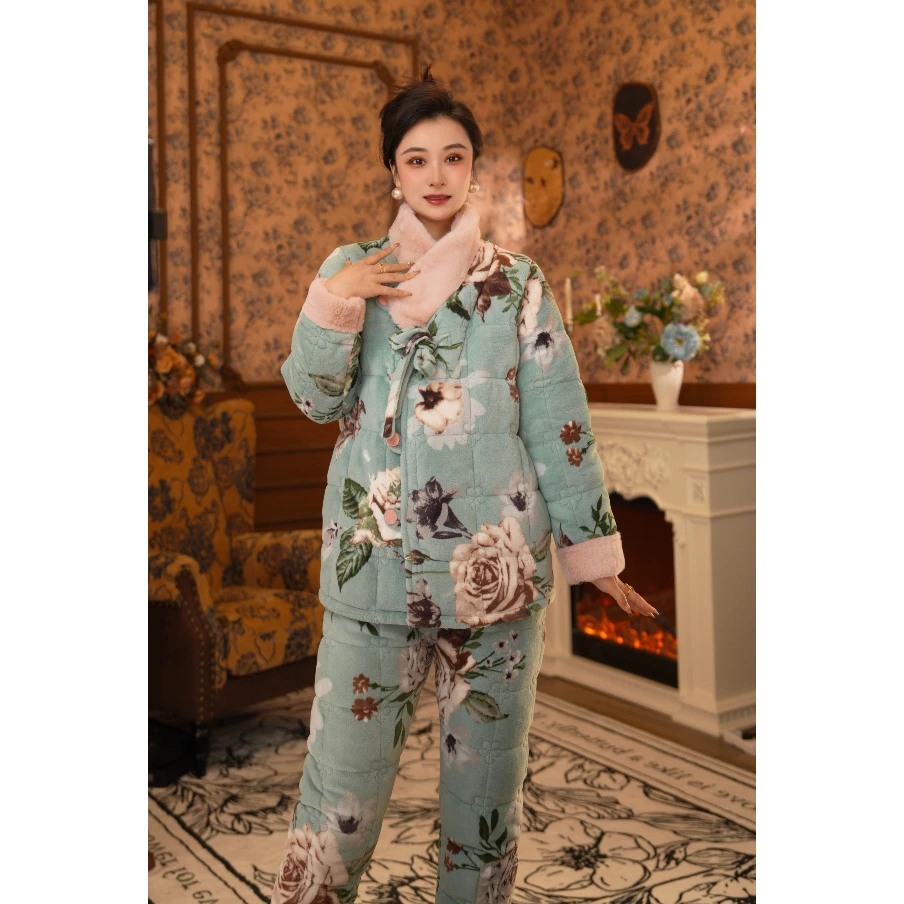 【蕙质兰心●短款】【亭子】女士家居服长袖睡衣女秋冬套装加厚保暖