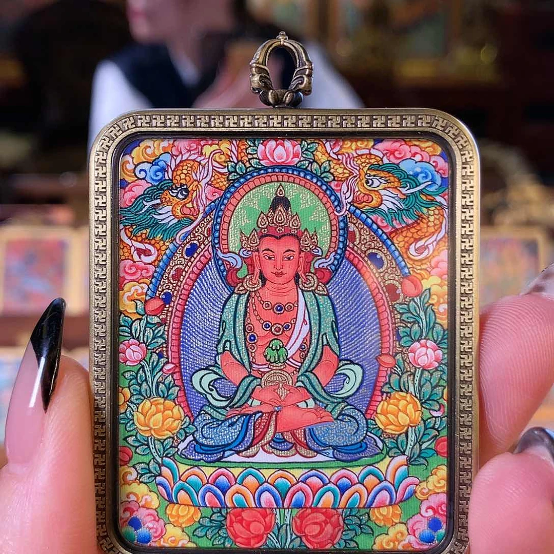 吊坠༺****热贡纯手绘唐卡长寿