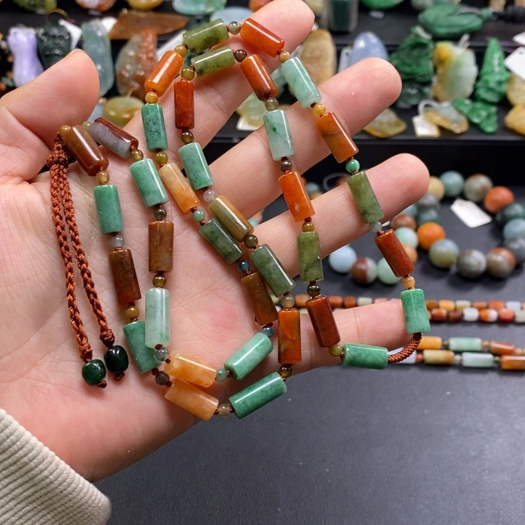 翡翠未镶嵌毛衣链卡5*