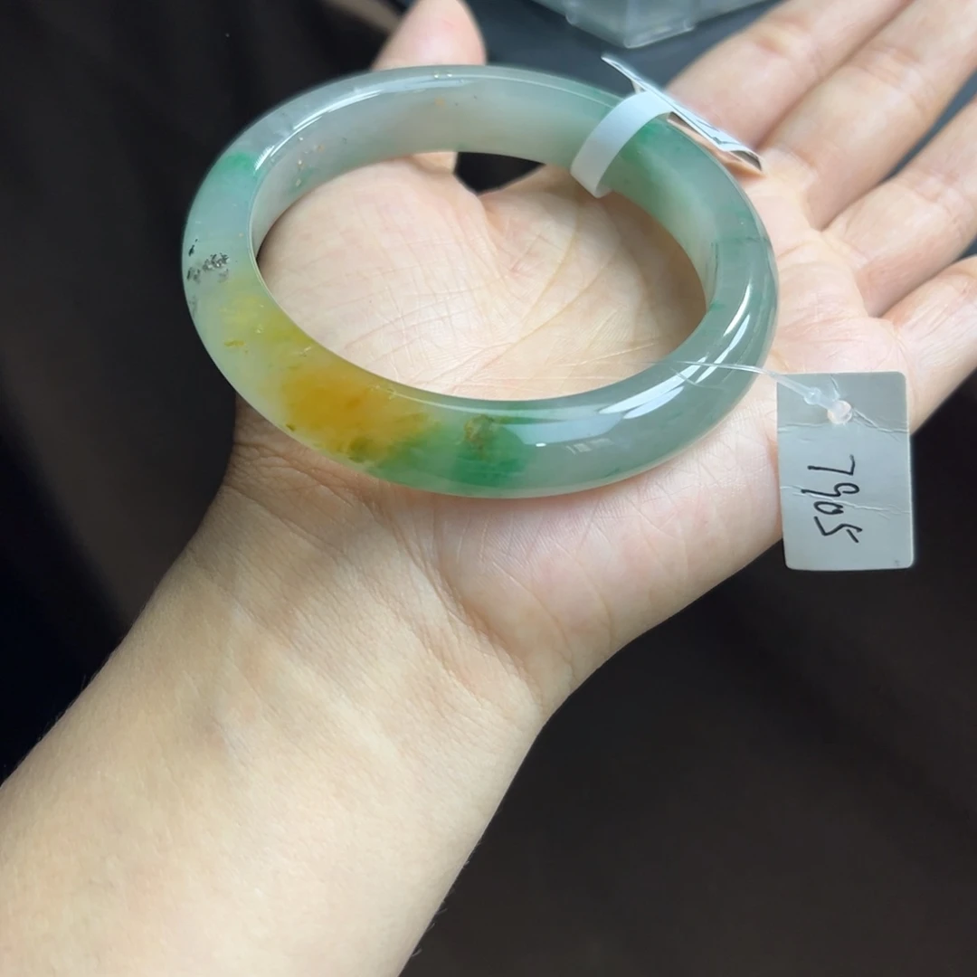 石英质玉手镯未镶嵌非洲翠60.61
