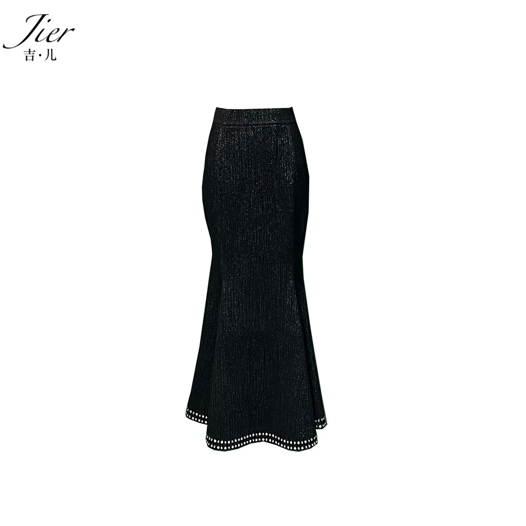 【Jier吉儿】原创设计师款 显瘦长款鱼尾裙极简风名媛复古半身裙