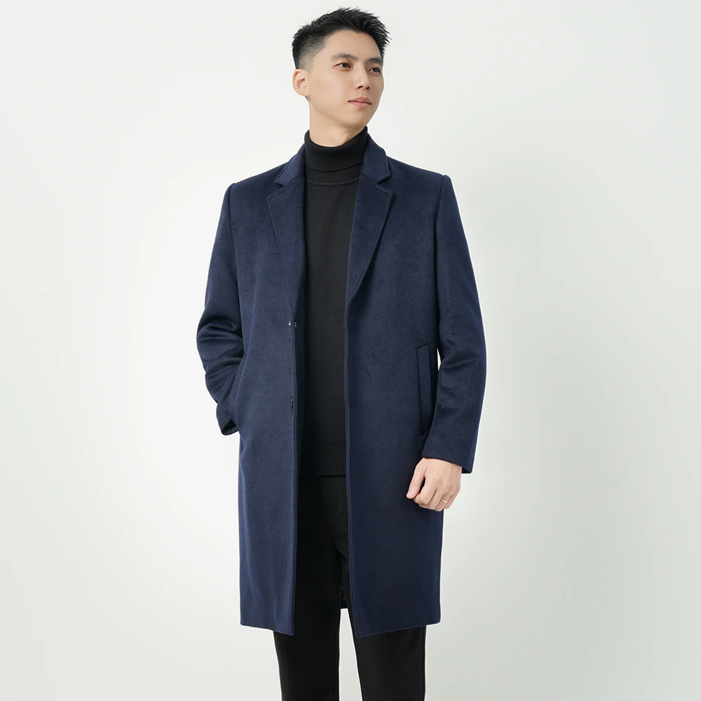 羊毛毛呢大衣男冬季时尚商务休闲男装宽松中长款呢子外套男士