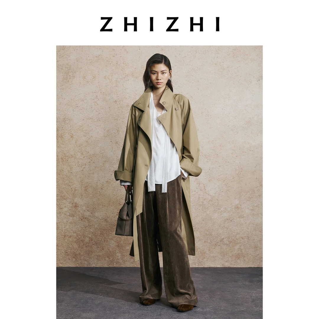 致知 归风便 经典廓形风衣长款立领干练25秋季新款ZZ2EAWFQ003