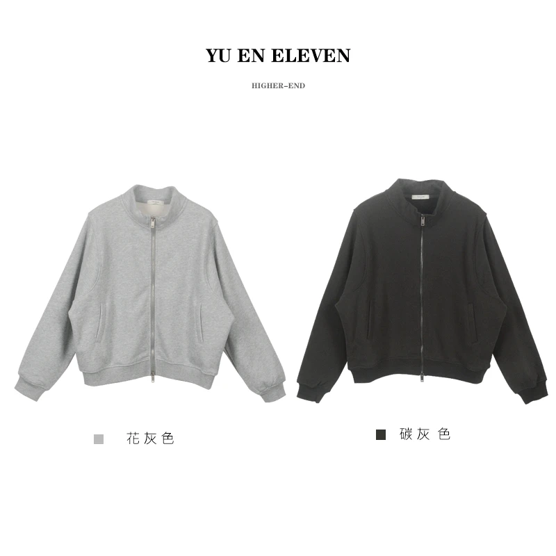 YUEN ELEVEN屿恩小众自制【双拉链头卫衣】韩版休闲百搭小外套卫衣