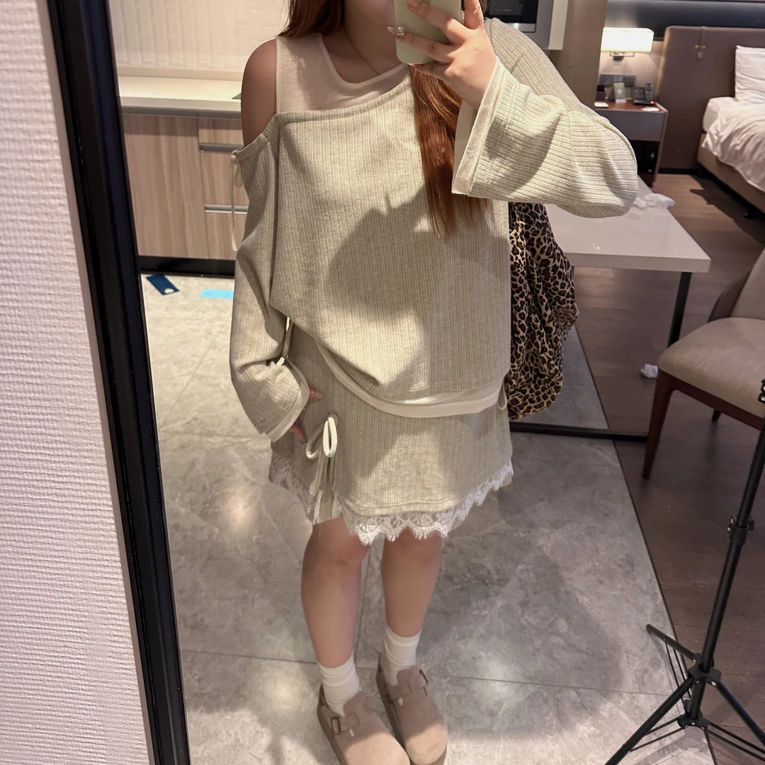 维维&南岛风大码女装2025春胖mm显瘦设计感上衣半身裙套装ZWW506