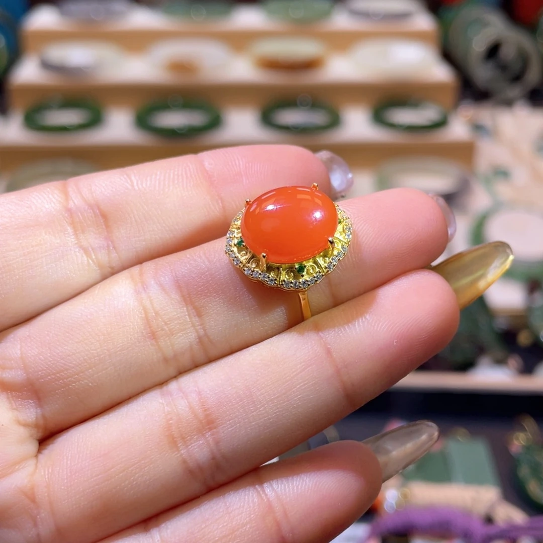 南红玛瑙南红戒指银S925镶嵌我****你