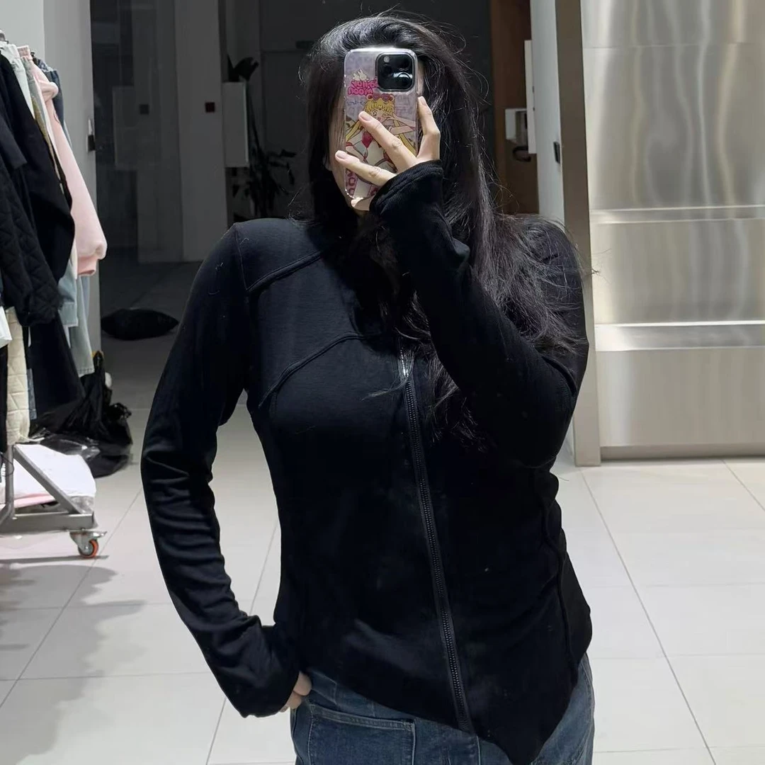 《大韩韩推荐》LL曲线打底外套大码女装显瘦拉链长袖修身外套可外穿