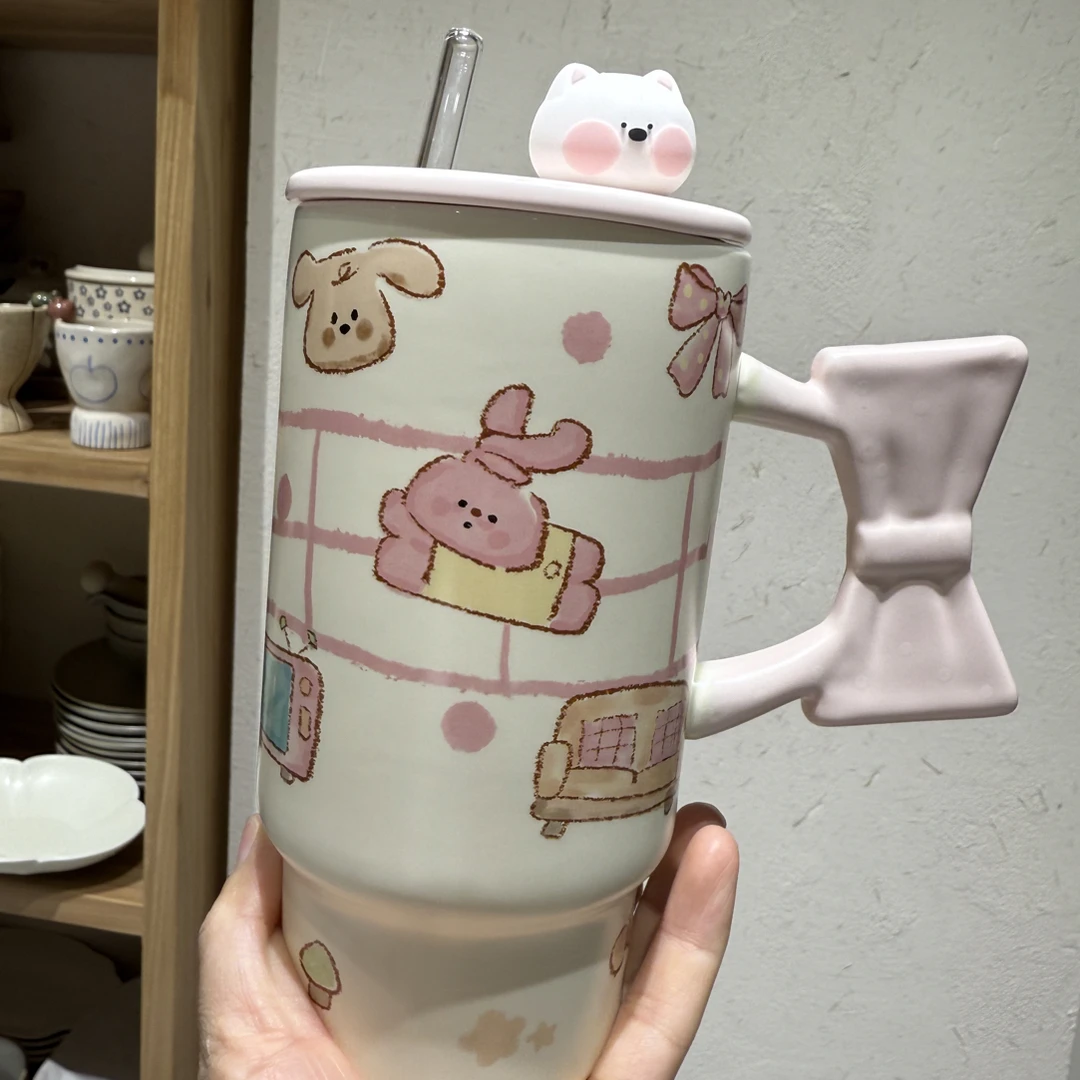 吸管杯卡通可爱萌