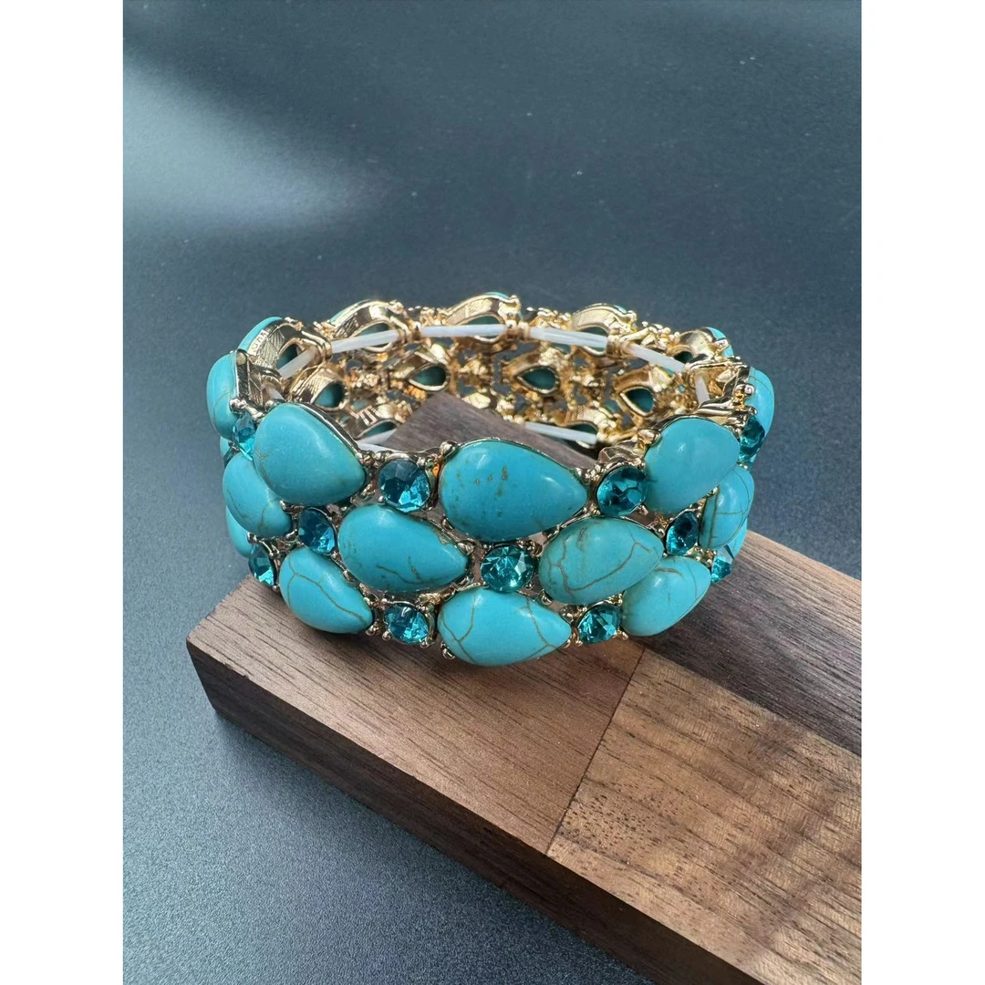 铜合金亚克力手镯 铜合金 亚克力 5351小众高级感复古手镯