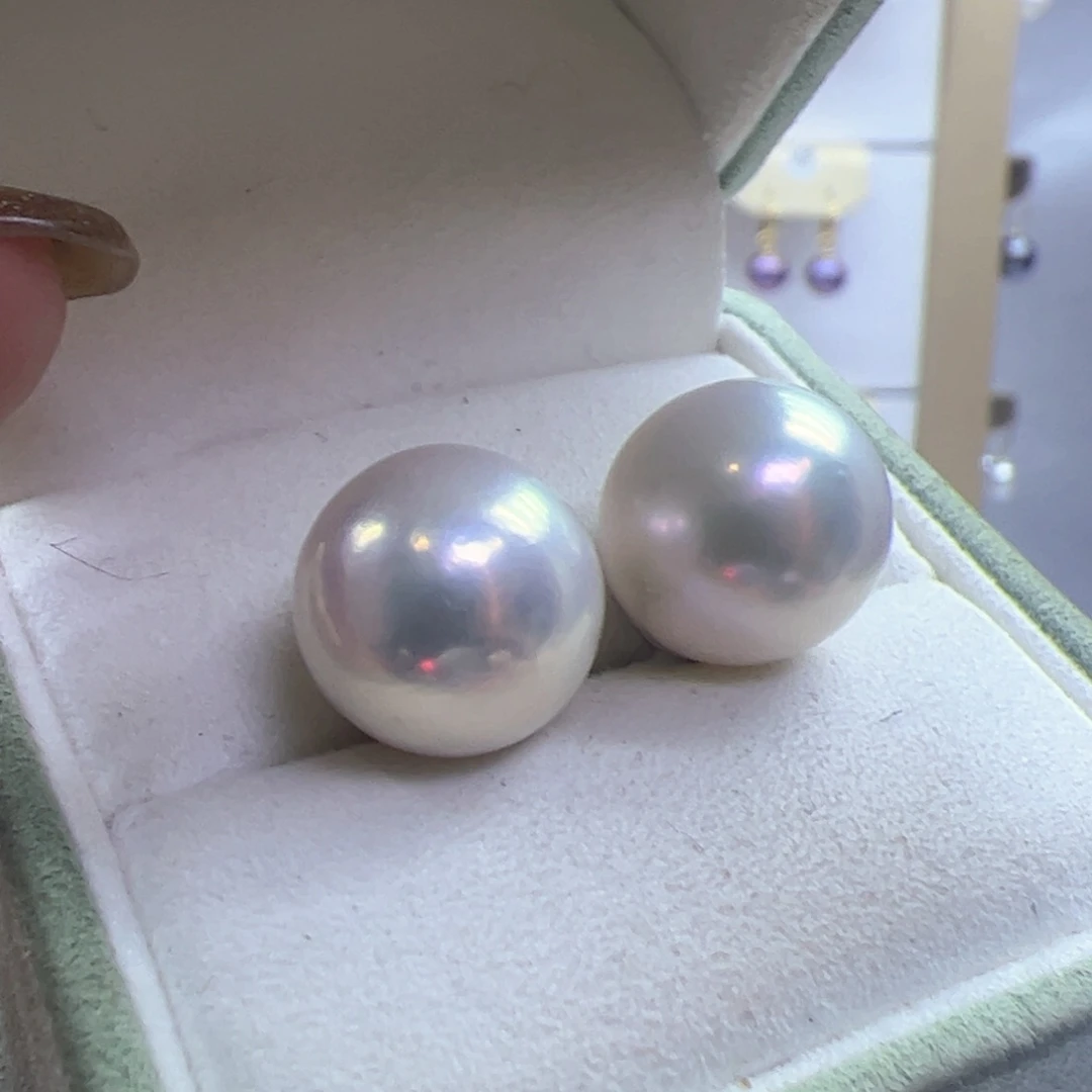 淡水珍珠耳饰银S925镶嵌