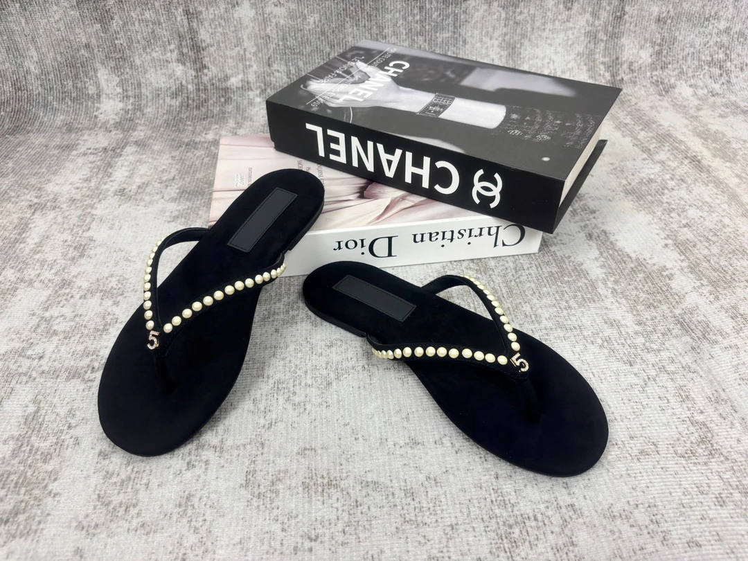 高奢极简风l露趾夏季一字拖凉鞋平跟女鞋凉拖鞋平底女士百搭时尚