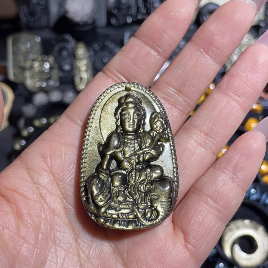 黑曜岩未镶嵌吊坠(赠链)一**动