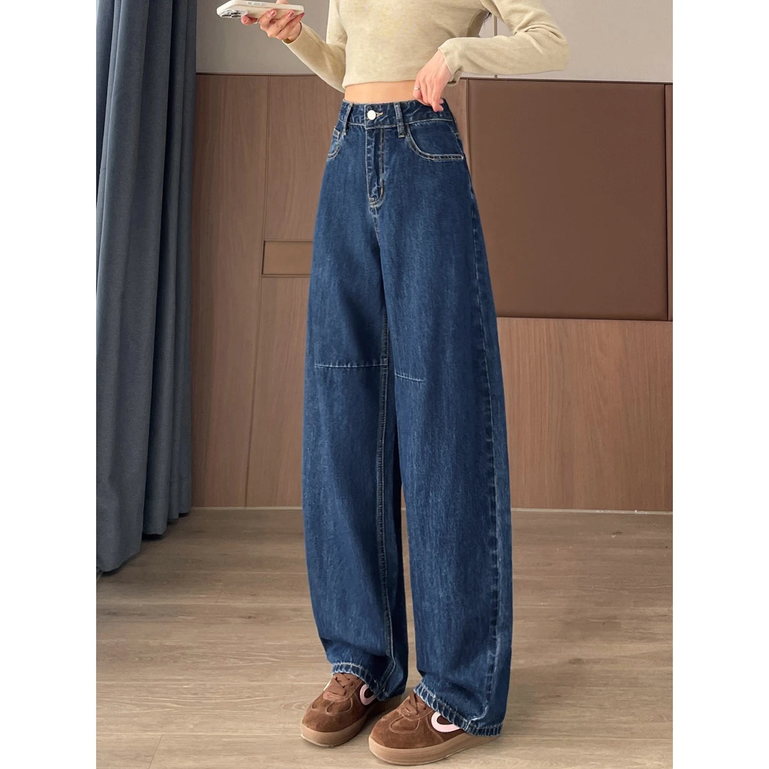 弯刀牛仔裤女春秋冬新款2025年阔腿裤今年流行爆款显瘦直筒长裤子