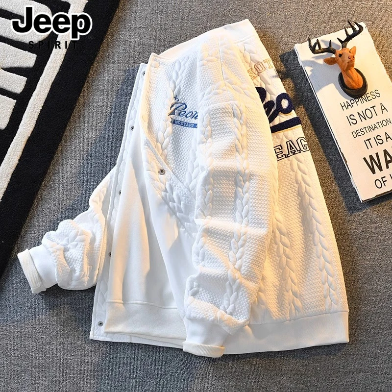 吉普春季宽松休闲男款百搭夹克潮牌棒球服男士外套轻奢高级感男装