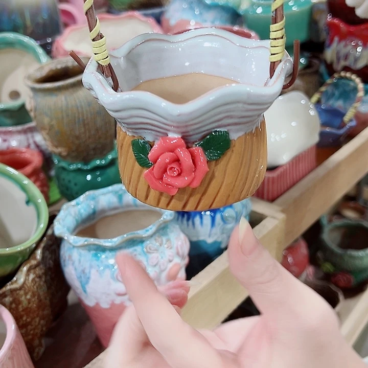 有孔，凑单福利满10元发货陶瓷多肉花盆！