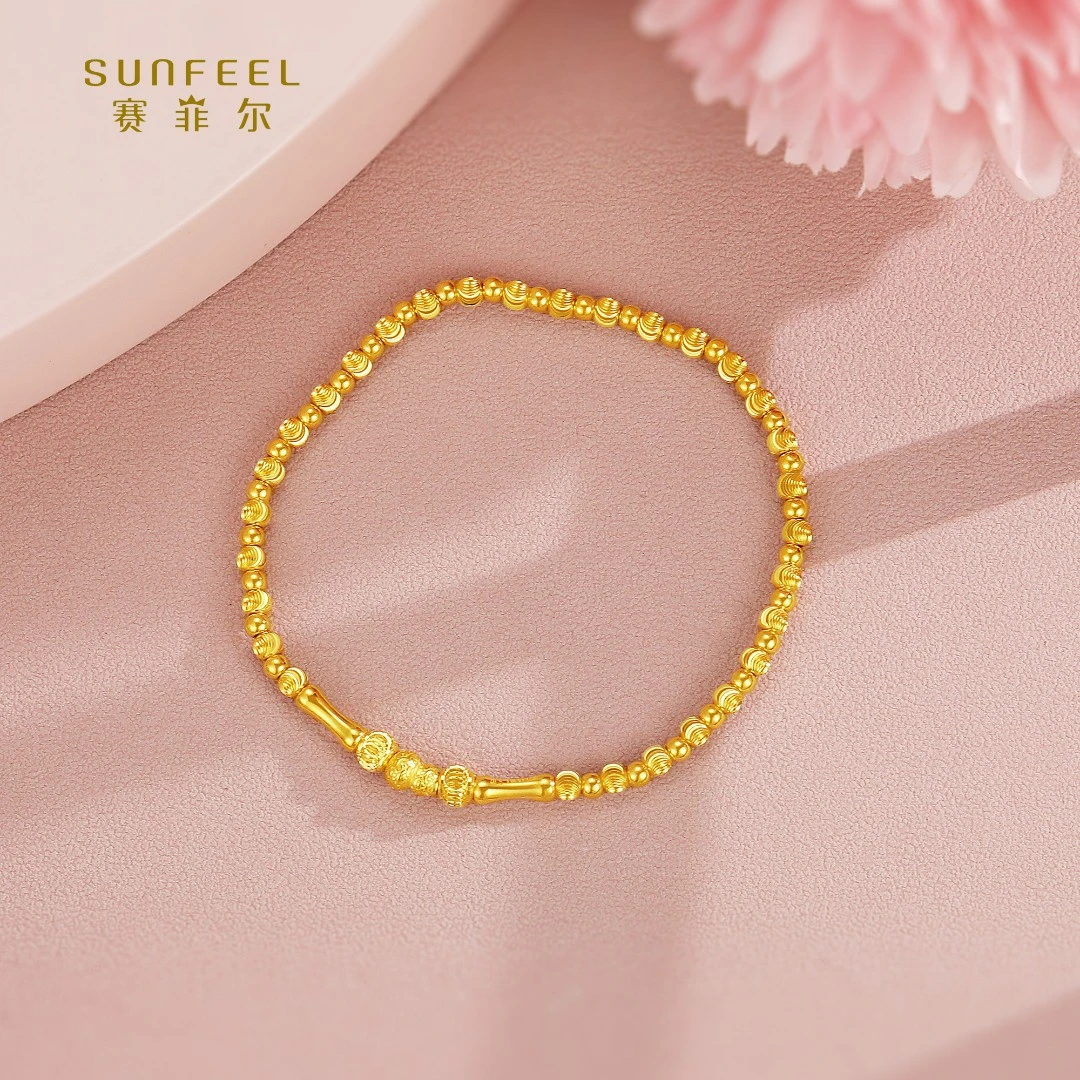 SUNFEEL/赛菲尔【十七店】足金云锦金葫芦猫眼珠手串HS07060275