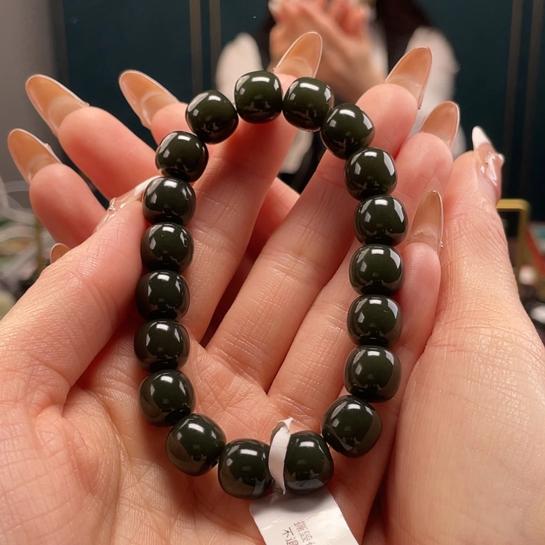 手串未镶嵌和田玉沙枣青卡10.11老型