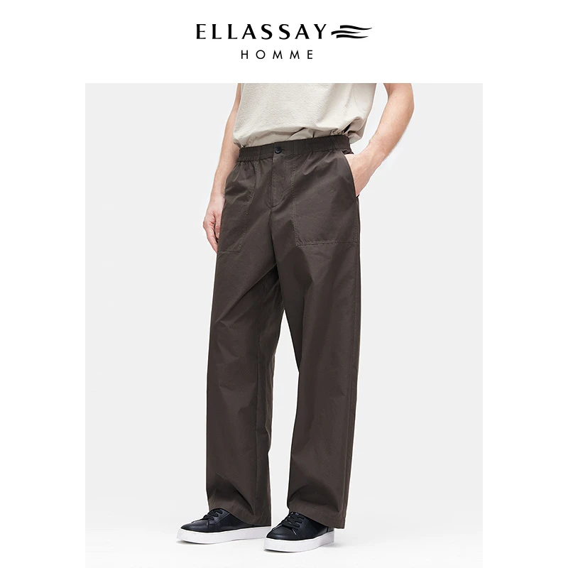 ELLASSAY歌力思秋季新款柔软宽松痞帅慵懒风休闲裤男EME363K04500