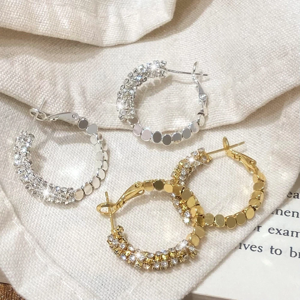 铜合金耳饰 精致欧美日韩个性小众原创设计法式轻奢几何银色耳环