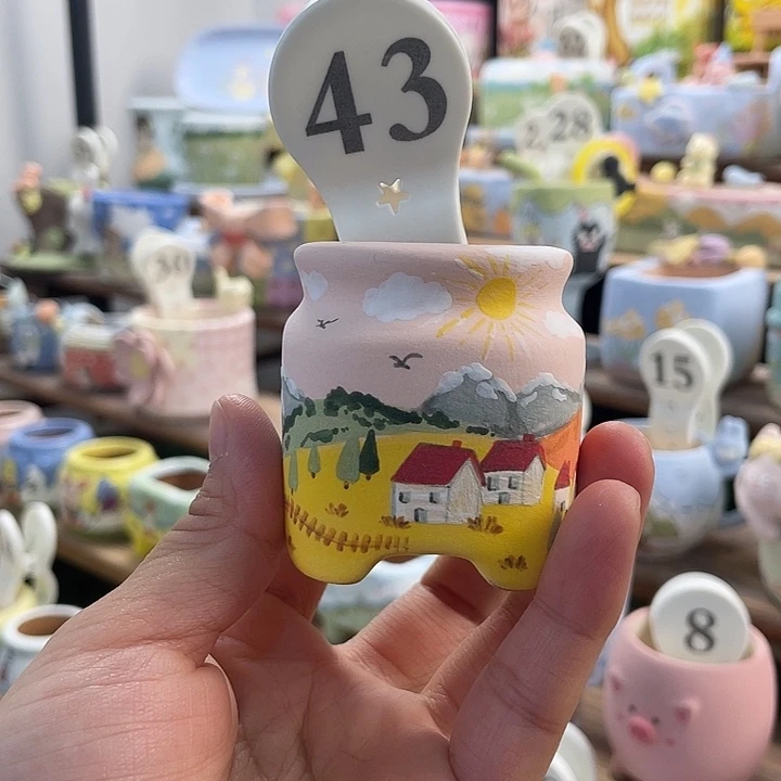 43…..手工手绘花盆