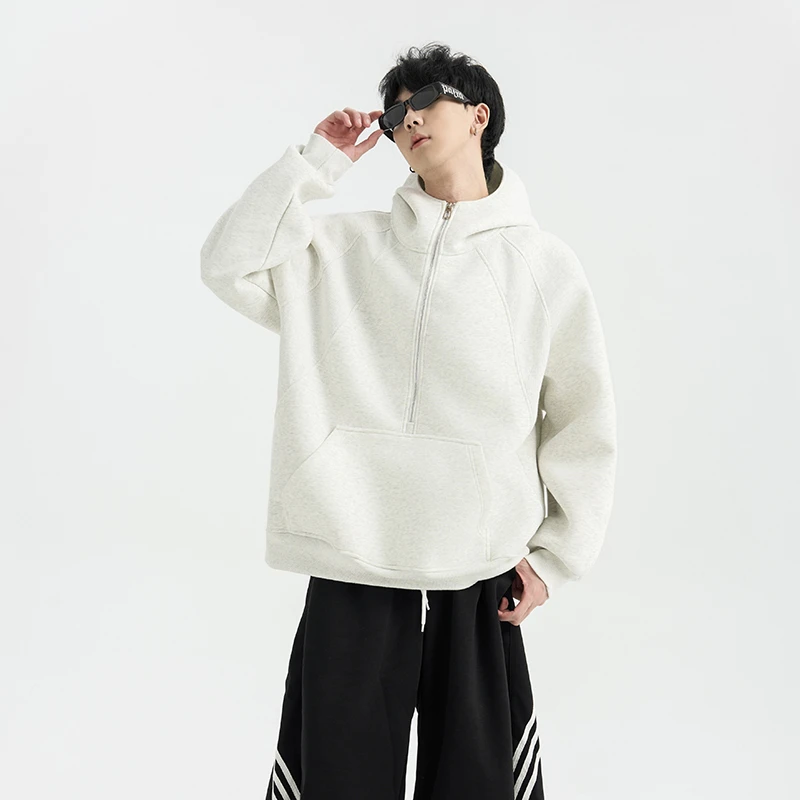 【ST潮牌服饰】上衣春秋连帽ins拉链秋冬冬季美式长袖情侣卫衣纯色