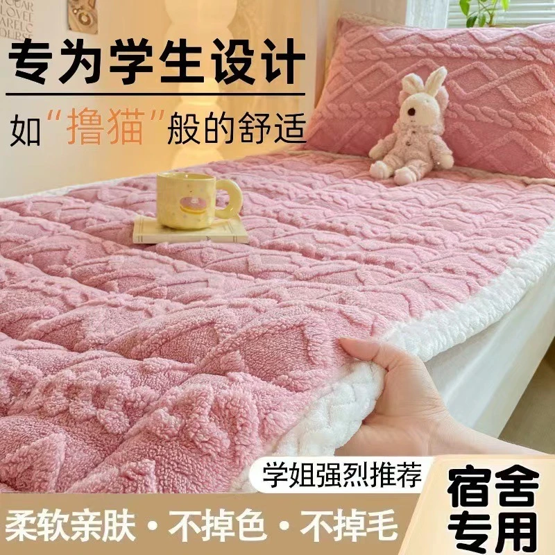 新款加厚牛奶绒床垫学生宿舍单床垫夹棉床褥垫榻榻米保暖软垫