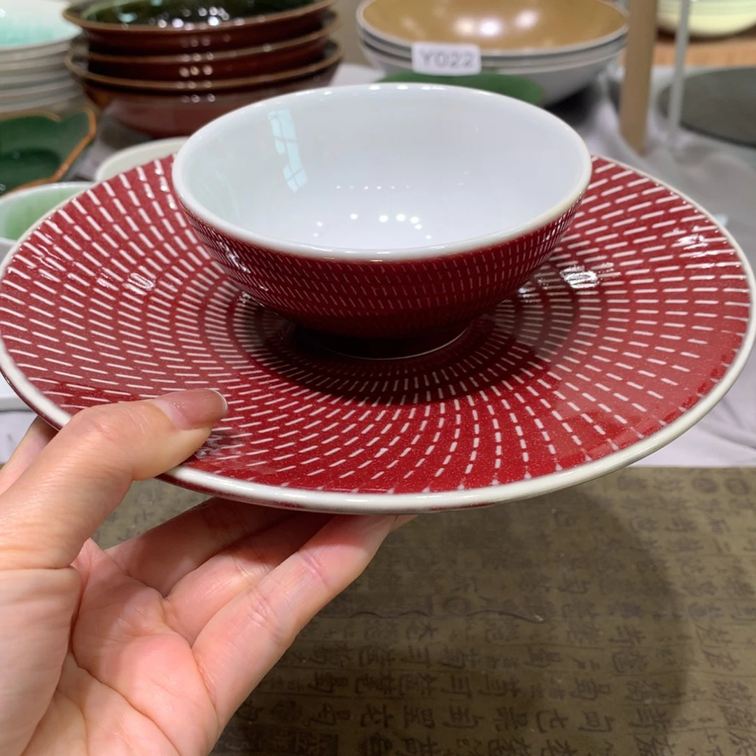 陶景德镇粗陶复古盘碗微瑕碗2只