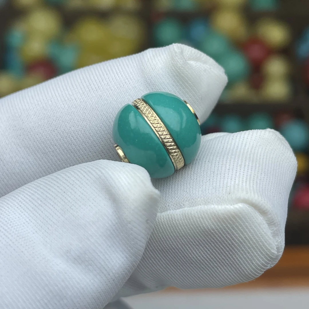 【A13】11mm汉堡珠高瓷绿圆珠散珠文玩配珠手串配饰DIY手串配件